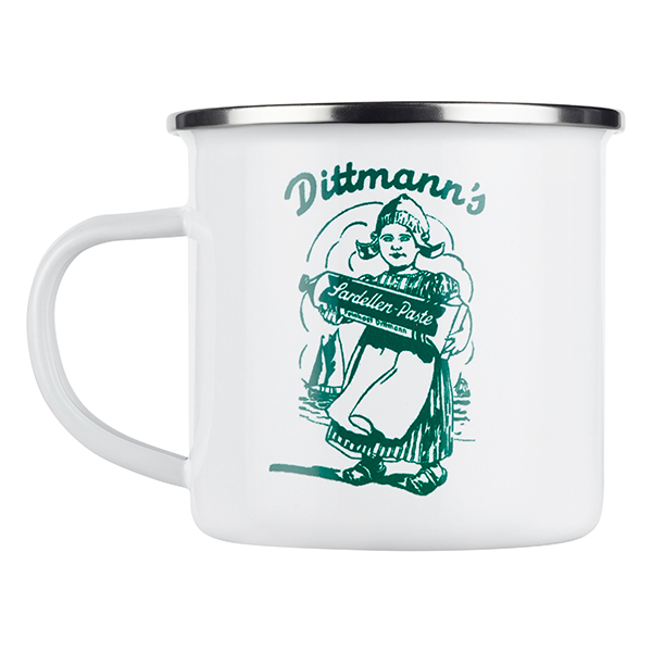 Feinkost Dittmann Emaille Tasse 120 Jahre – Bild 2